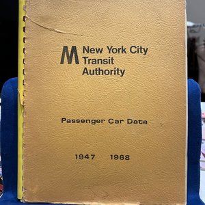 New York Subway Passenger Car Construction Data 1968 NYCTA Spiral-bound Manual